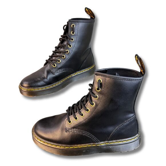 Dr. Martens Zavala Black Leather Combat Boots Women's EU 38 Lace Up - Picture 5 of 11